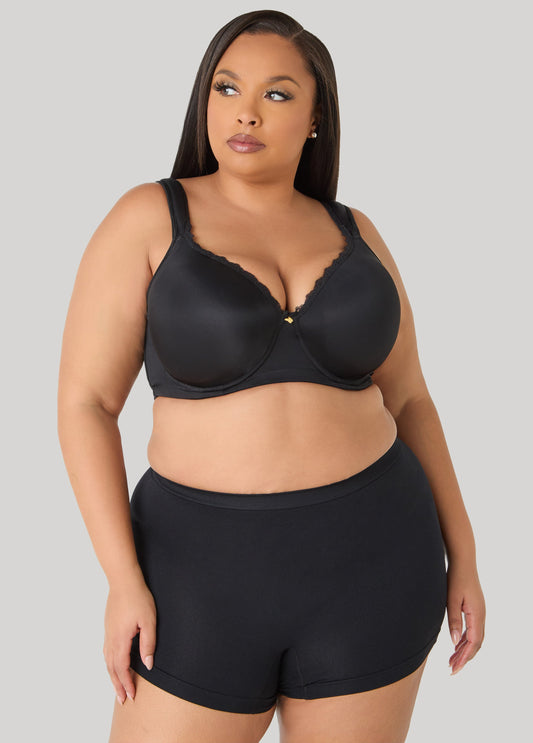 Ashley Stewart Seamless High Waist Boyshorts Black