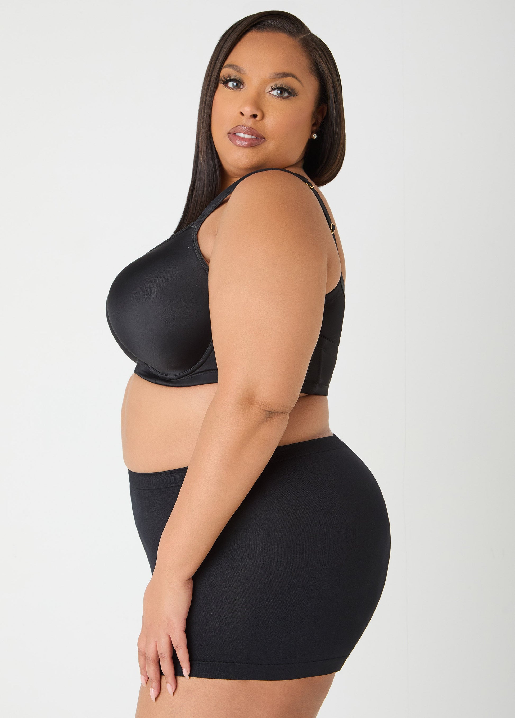 Ashley Stewart Seamless High Waist Boyshorts Black