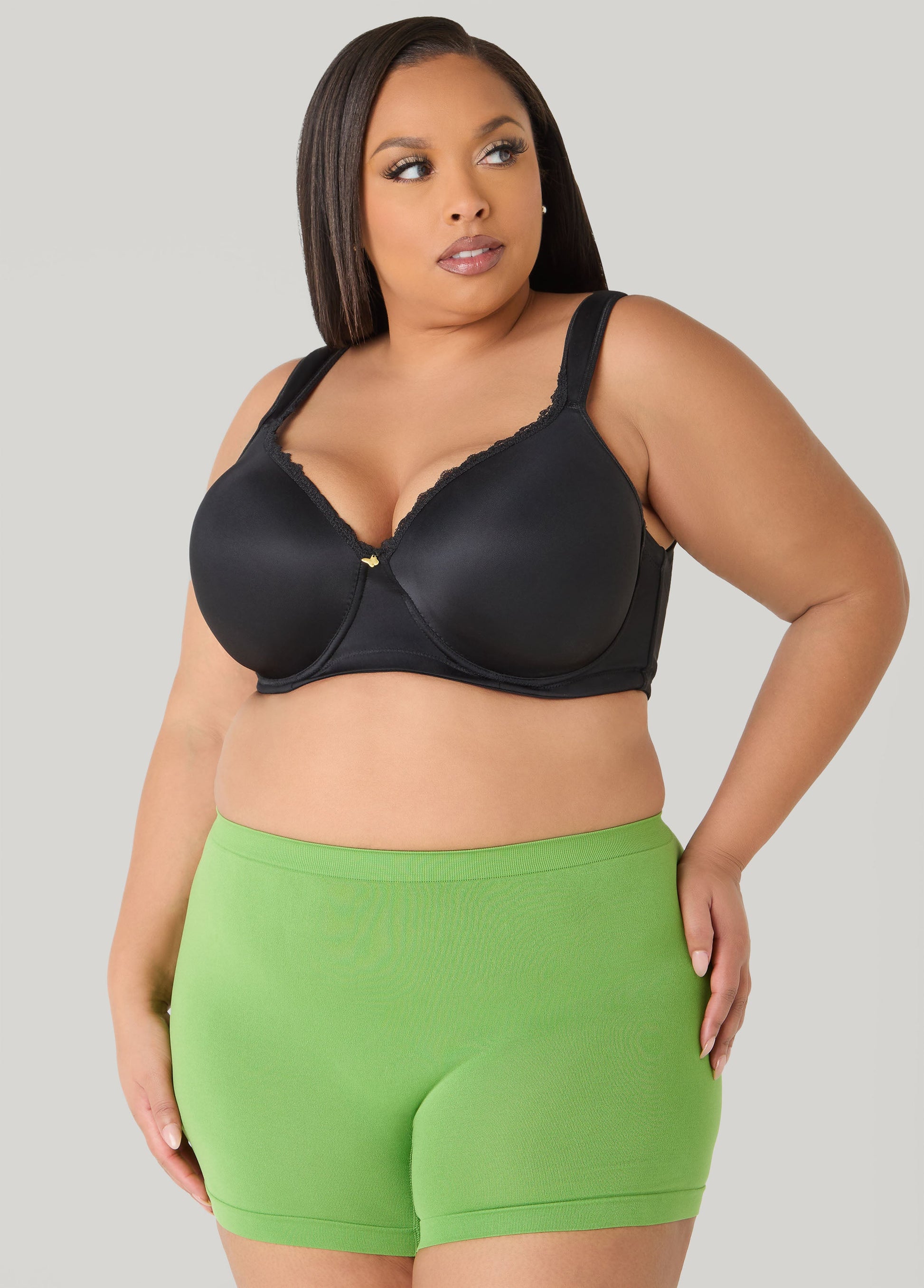 Ashley Stewart Seamless High Waist Boyshorts Black