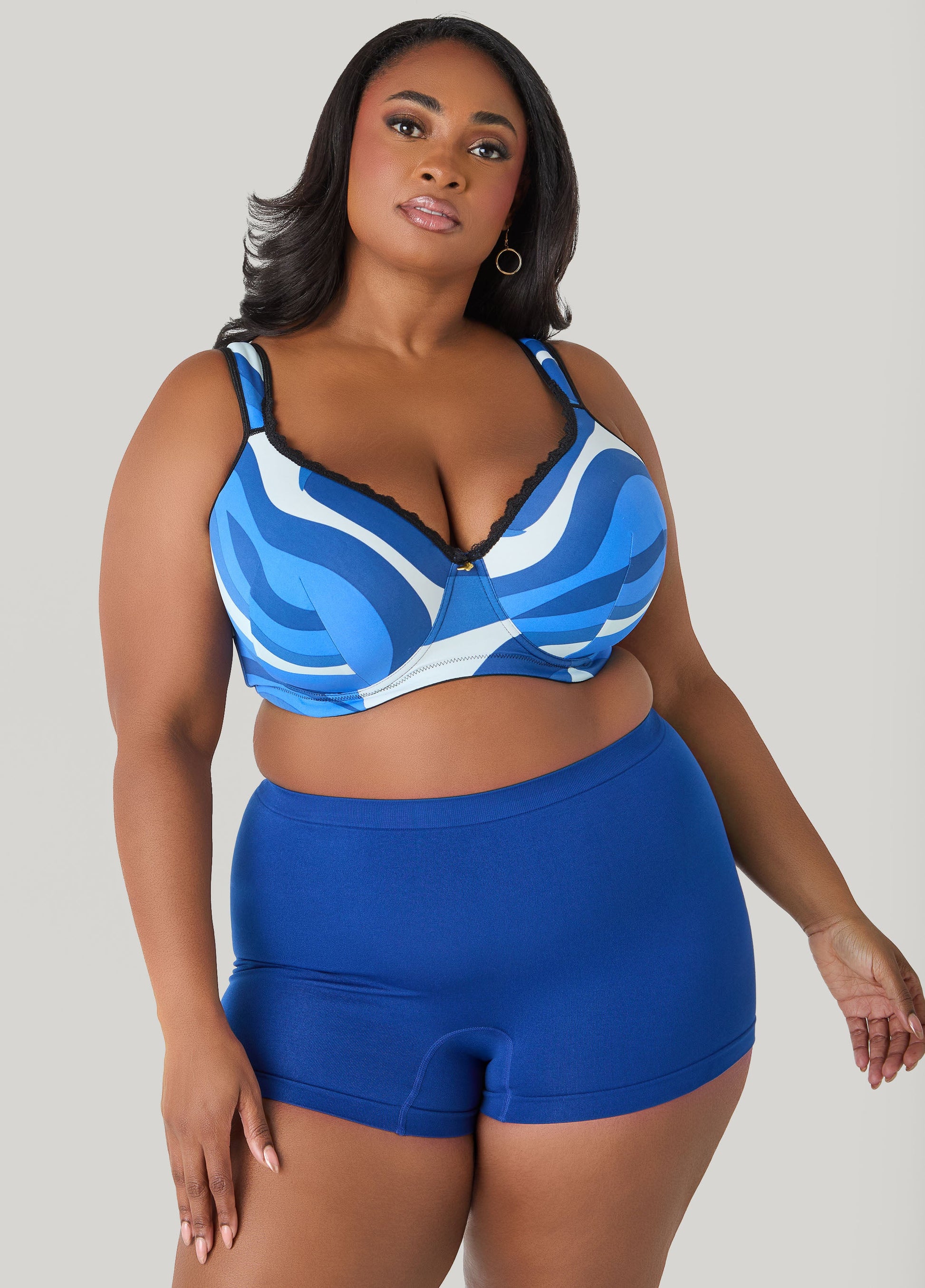 Ashley Stewart High Waist Seamless Boyshorts Sodalite