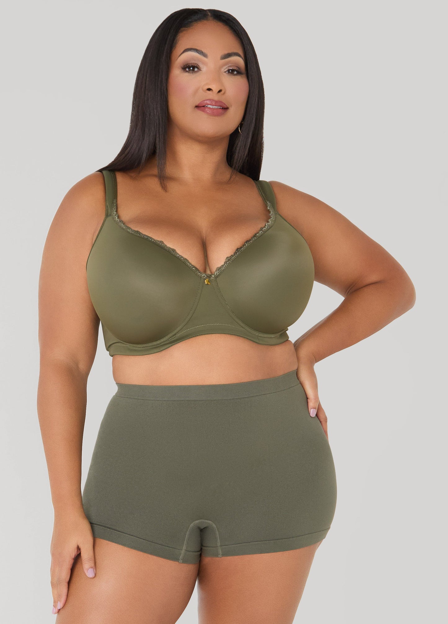 Ashley Stewart High Waist Seamless Boyshorts Sodalite