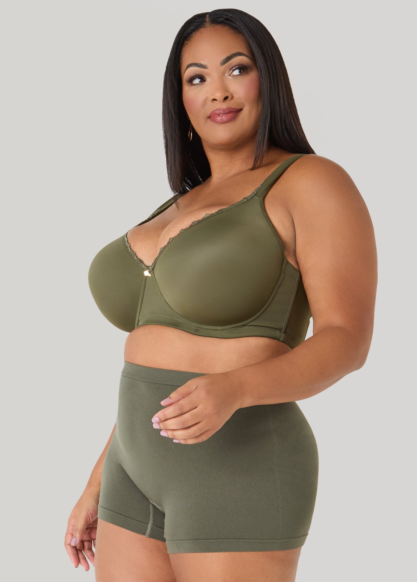 Ashley Stewart High Waist Seamless Boyshorts Sodalite