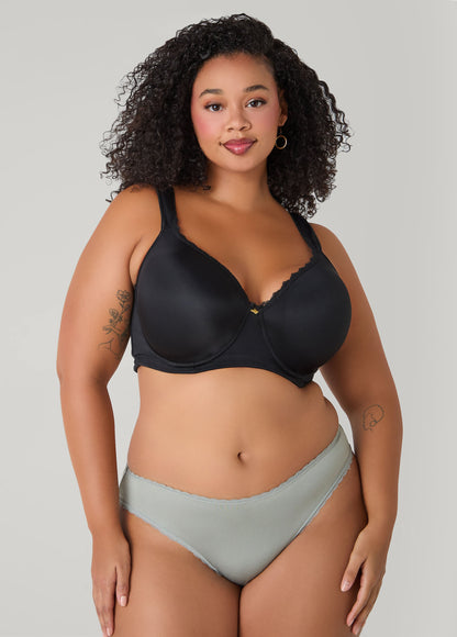 Ashley Stewart Lace Trimmed 3 Pack Bikini Panties Navy