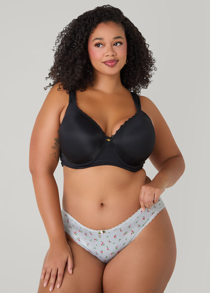 Ashley Stewart Lace Trimmed 3 Pack Bikini Panties Navy