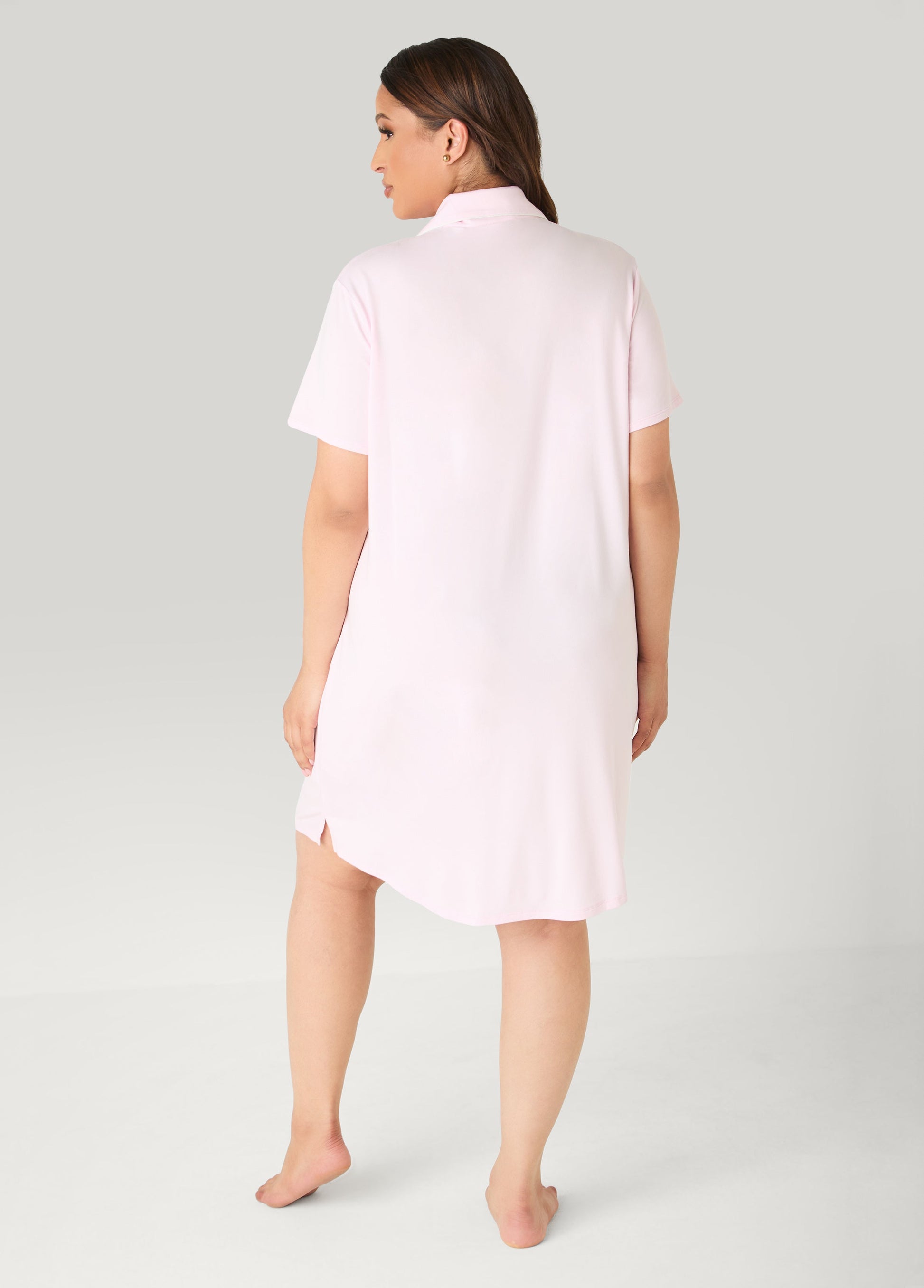 Ashley Stewart Moon To Noon Teddy Bear Sleepshirt Shell Coral