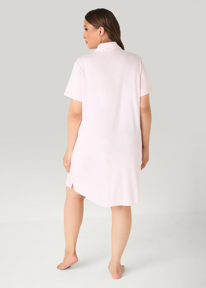 Ashley Stewart Moon To Noon Teddy Bear Sleepshirt Shell Coral