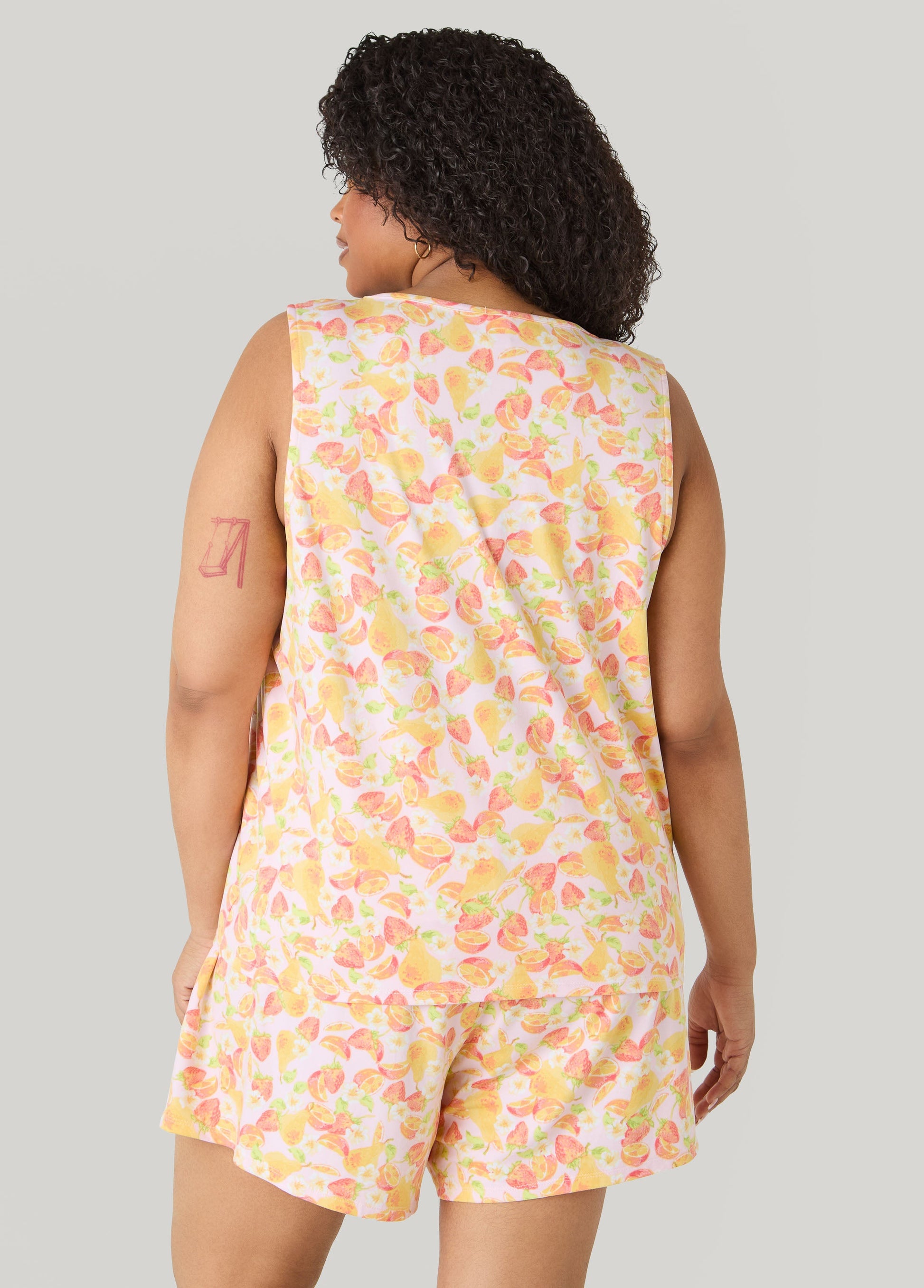 Ashley Stewart Moon To Noon Fruit Print Short Set Multi