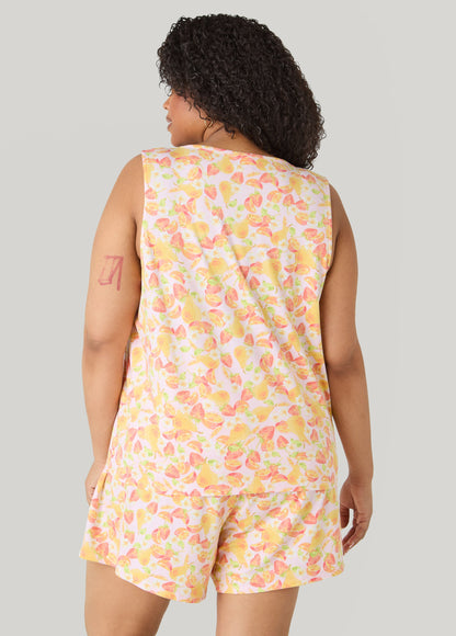 Ashley Stewart Moon To Noon Fruit Print Short Set Multi