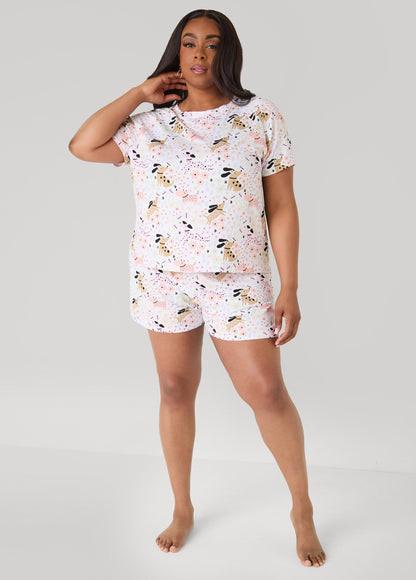Ashley Stewart Moon To Noon Puppy Short Set Multi