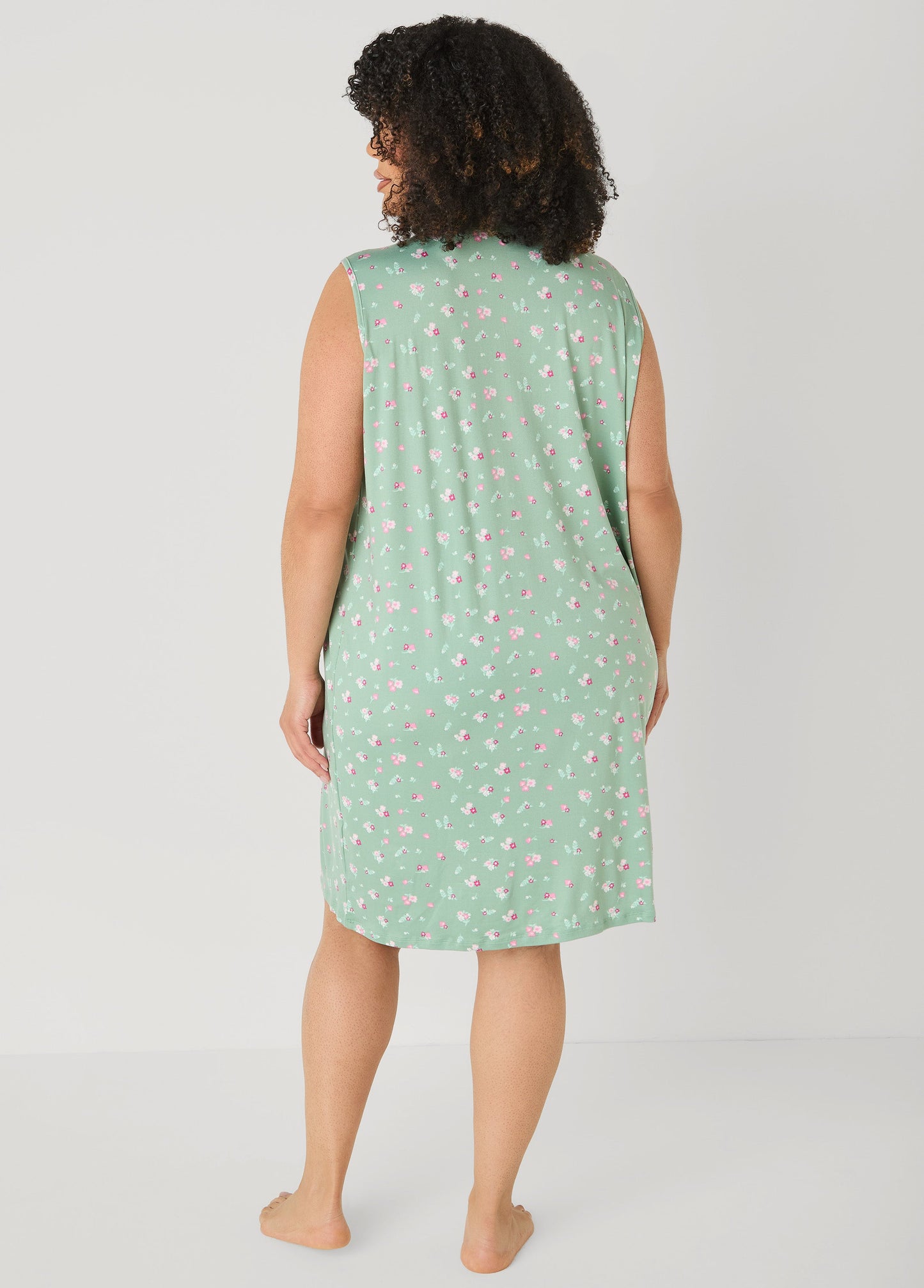 Ashley Stewart Moon To Noon Floral Nightgown Green
