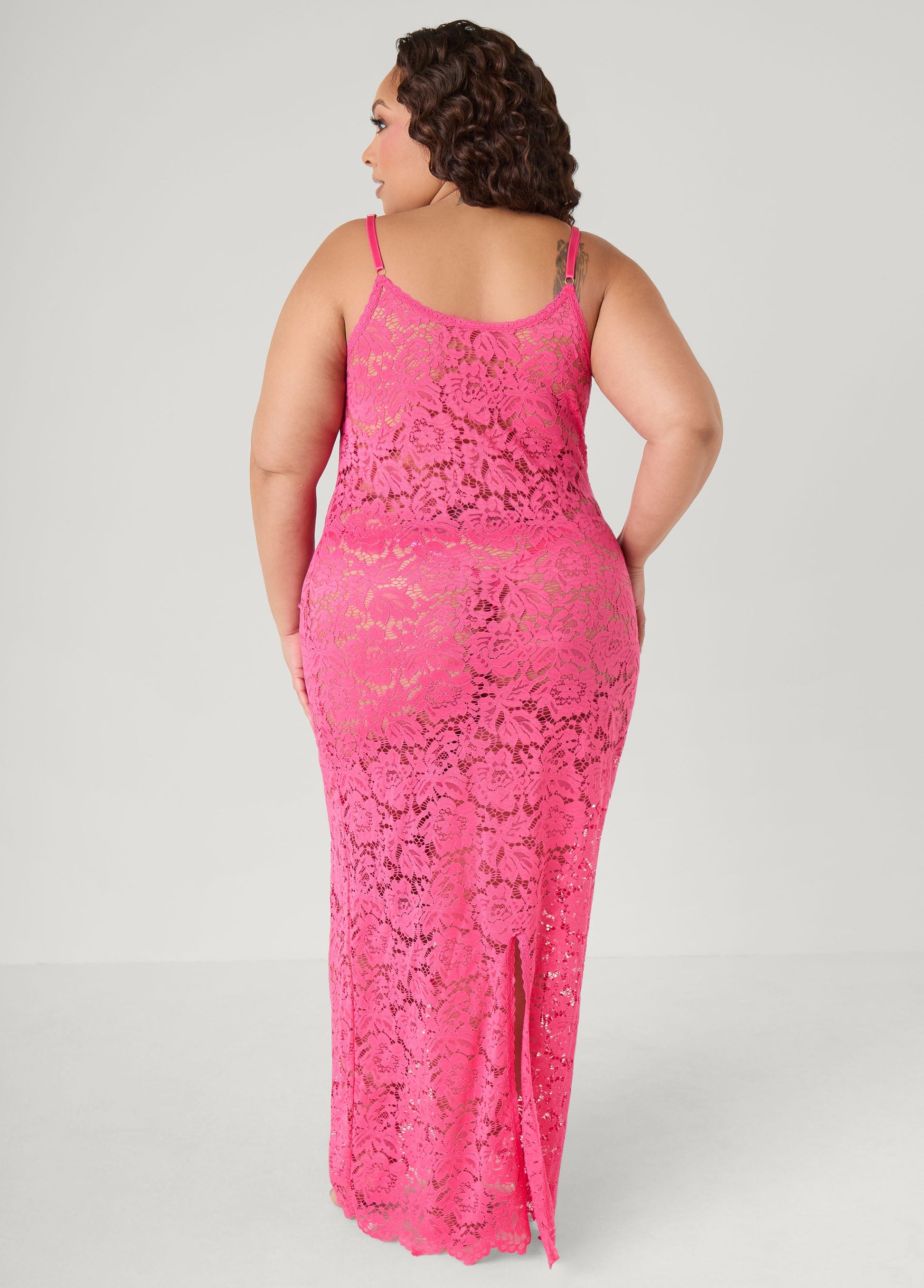Ashley Stewart Lace Lingerie Gown Pink
