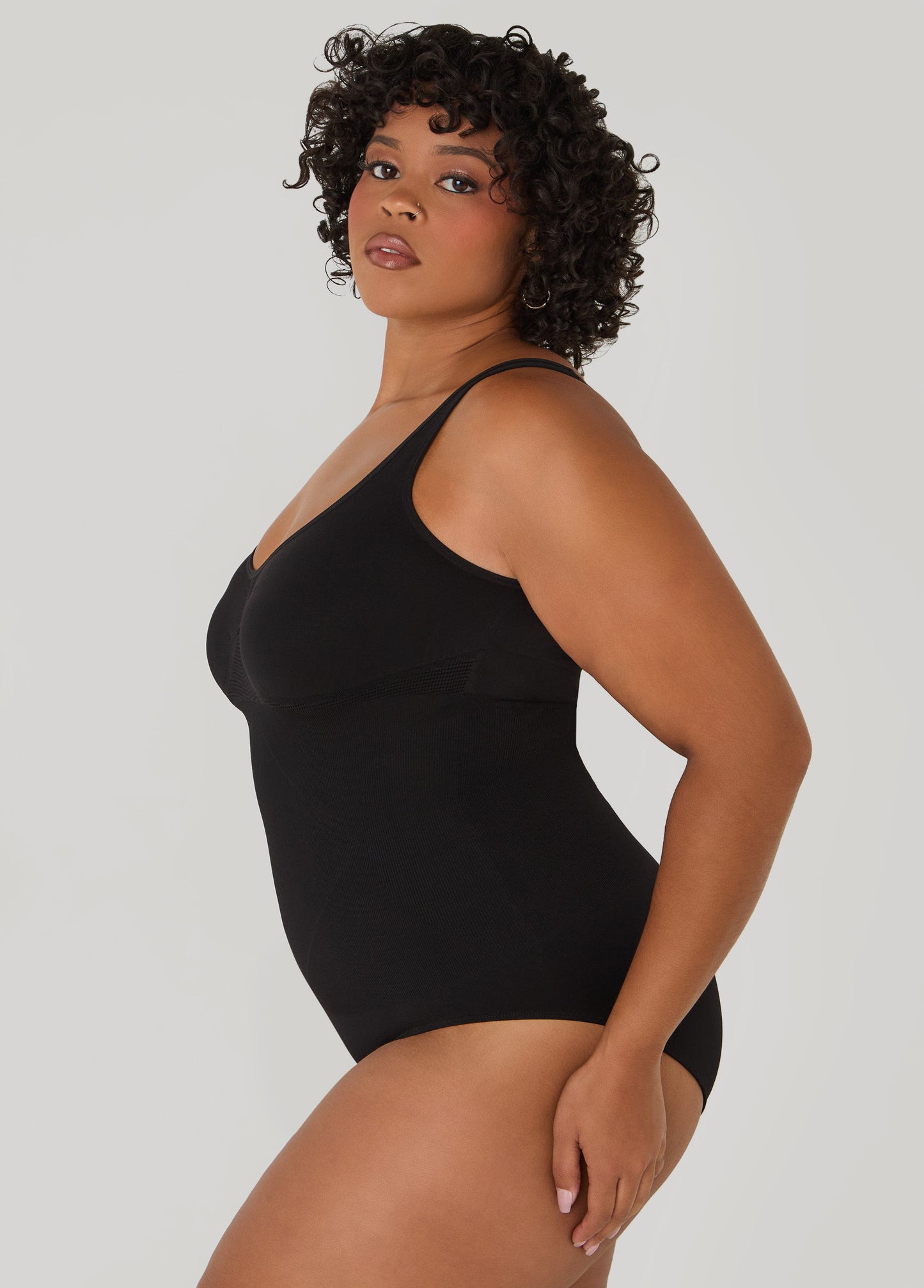 Ashley Stewart Seamless Medium Control Bodysuit Black