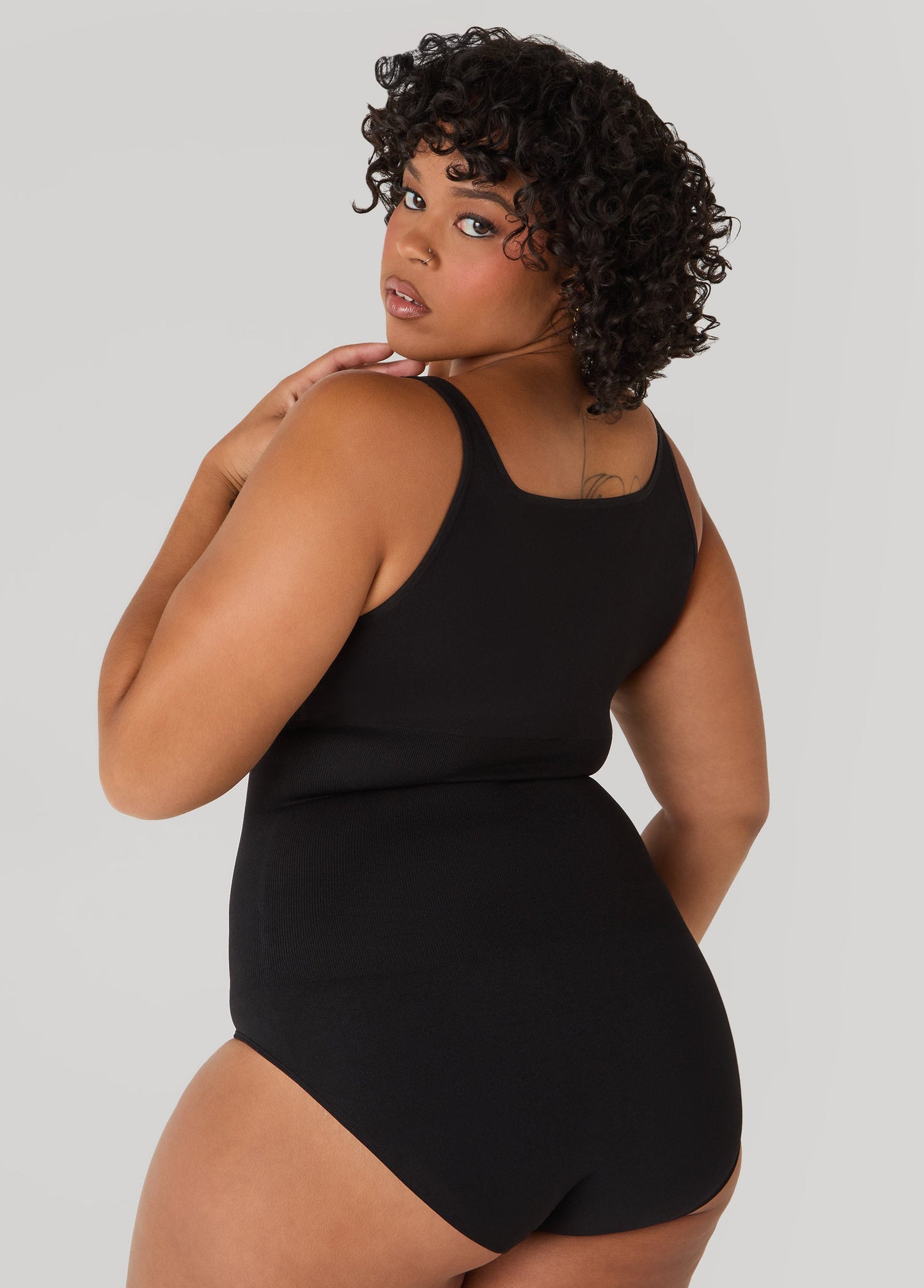Ashley Stewart Seamless Medium Control Bodysuit Black