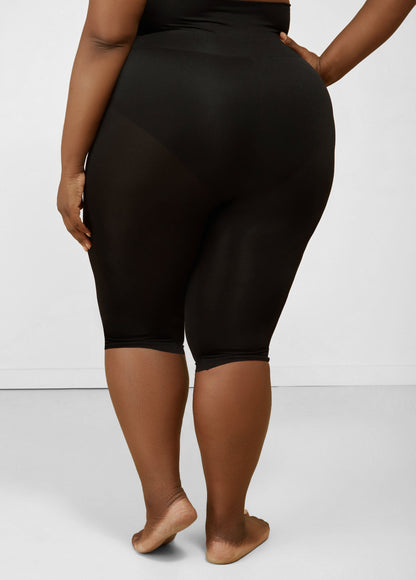 Ashley Stewart Plus Size High Waist Shaping Control Capri Black