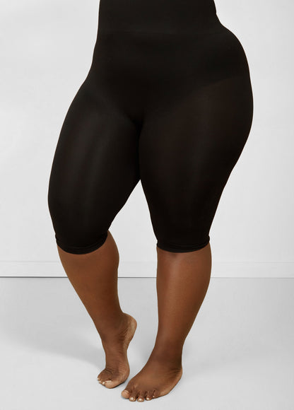 Ashley Stewart Plus Size High Waist Shaping Control Capri Black