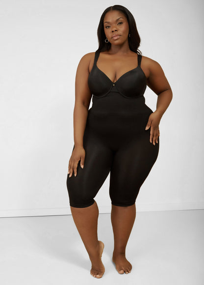 Ashley Stewart Plus Size High Waist Shaping Control Capri Black