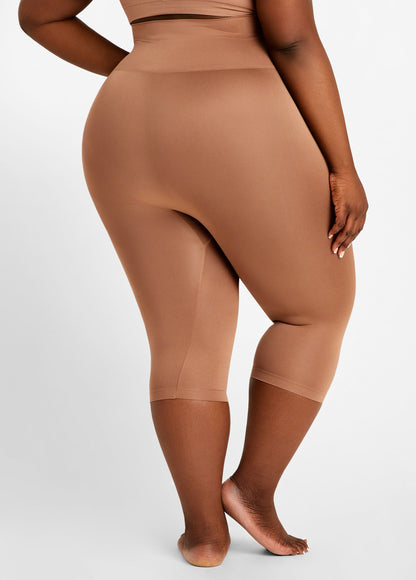 Ashley Stewart Plus Size High Waist Shaping Control Capri Black