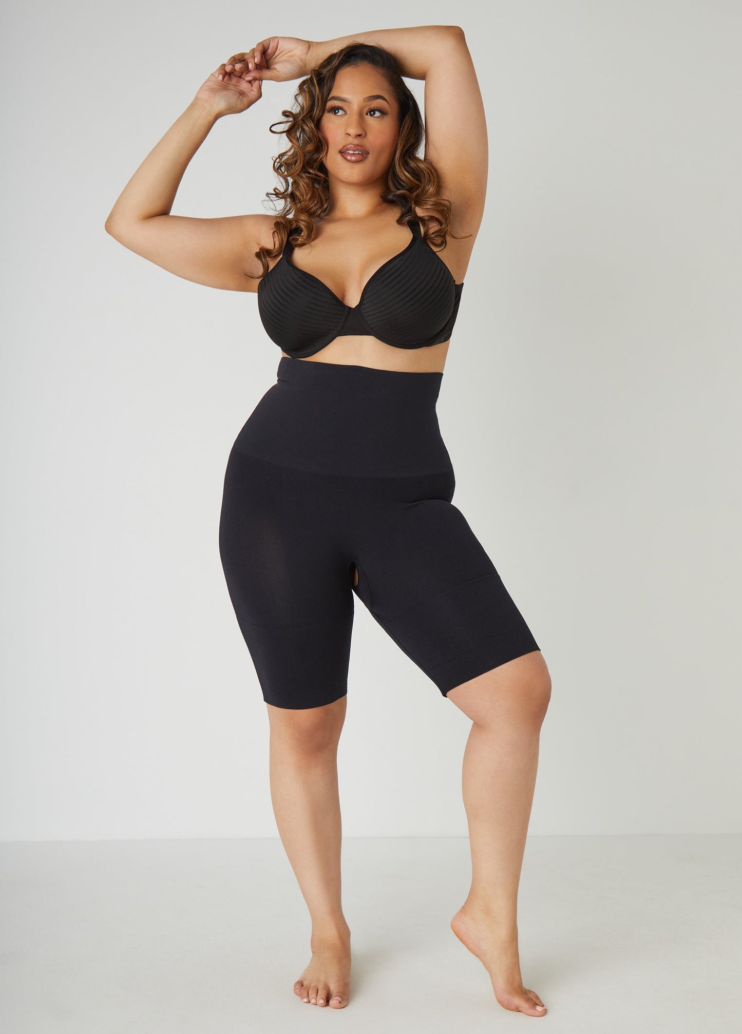 Ashley Stewart Firm Long Leg Shaper Shorts Black