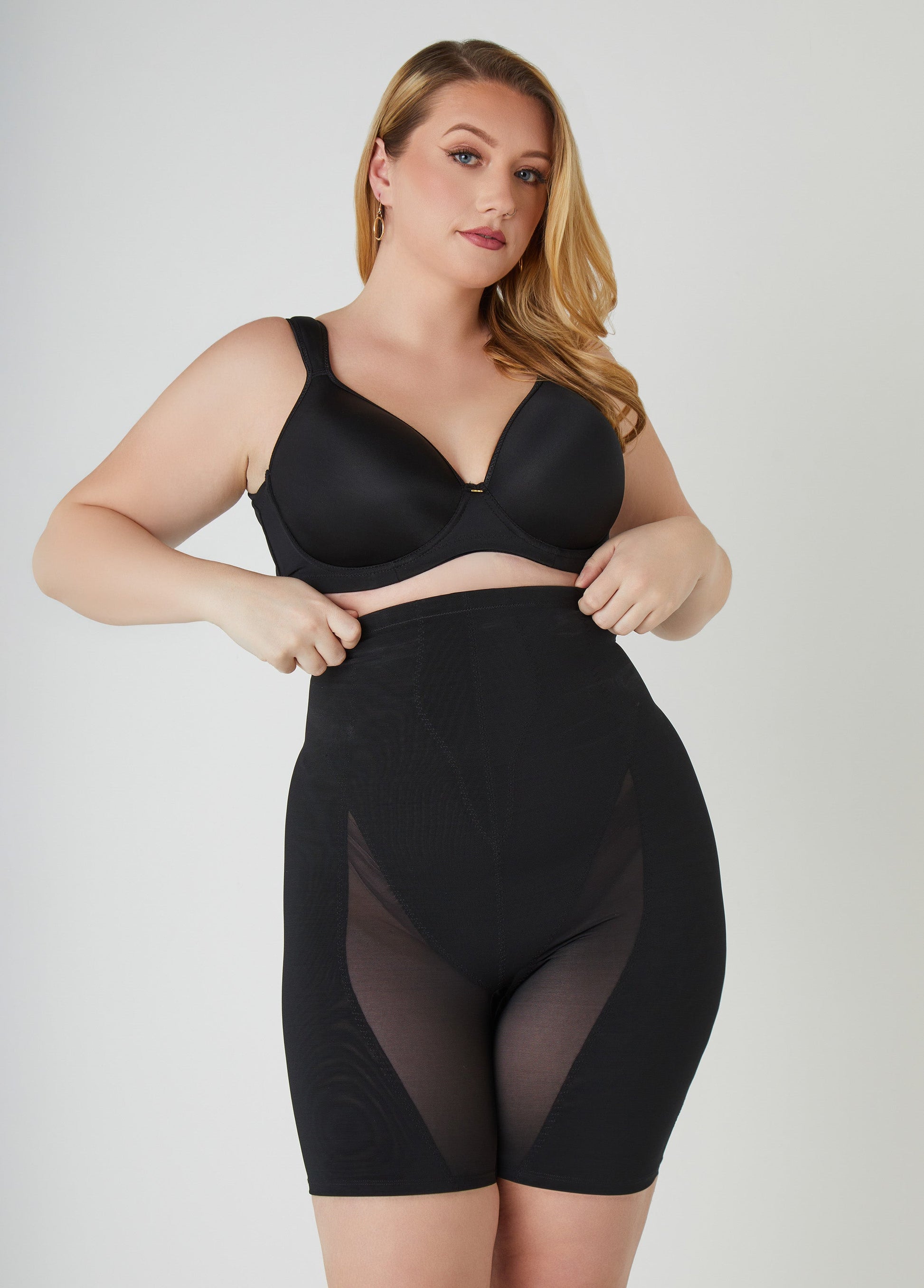 Ashley Stewart Extra Firm Long Leg Shaper Shorts Black