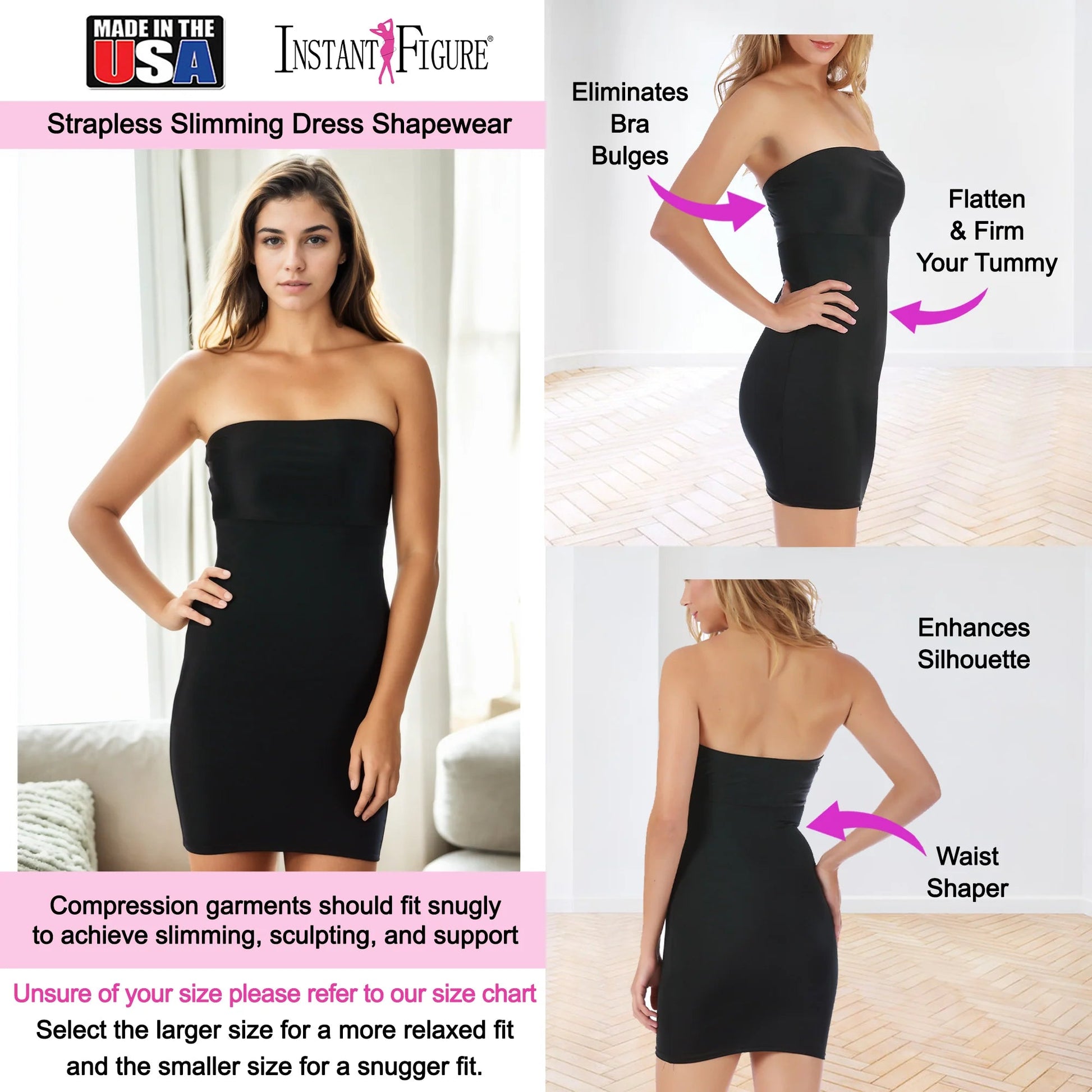 Ashley Stewart InstantFigure Shapewear Strapless Dress White