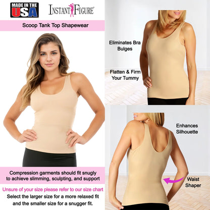 Ashley Stewart InstantFigure Compression Shapewear Tank Black