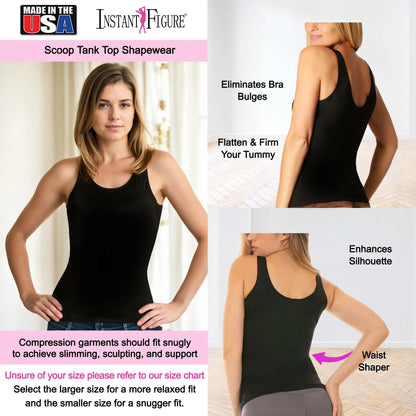 Ashley Stewart InstantFigure Compression Shapewear Tank Black