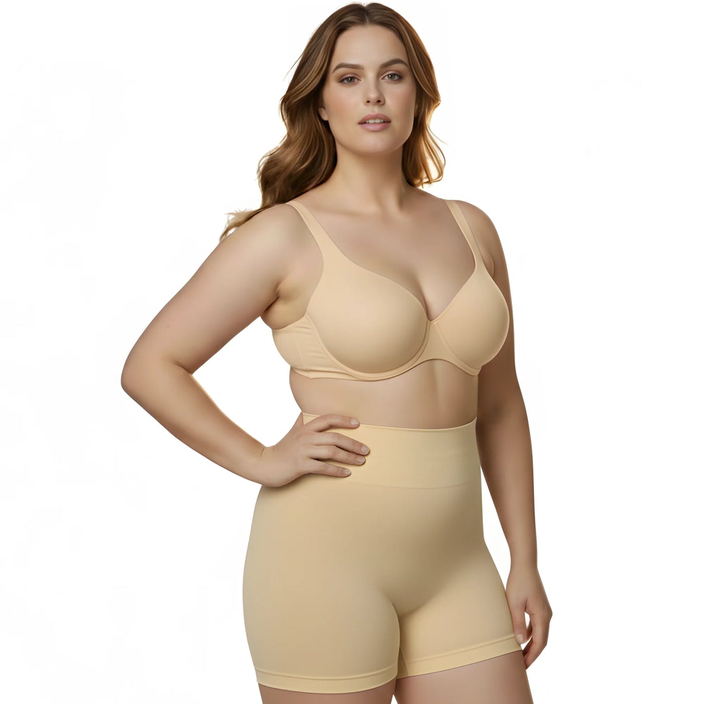 Ashley Stewart InstantFigure High Waist Compression Shorts Black