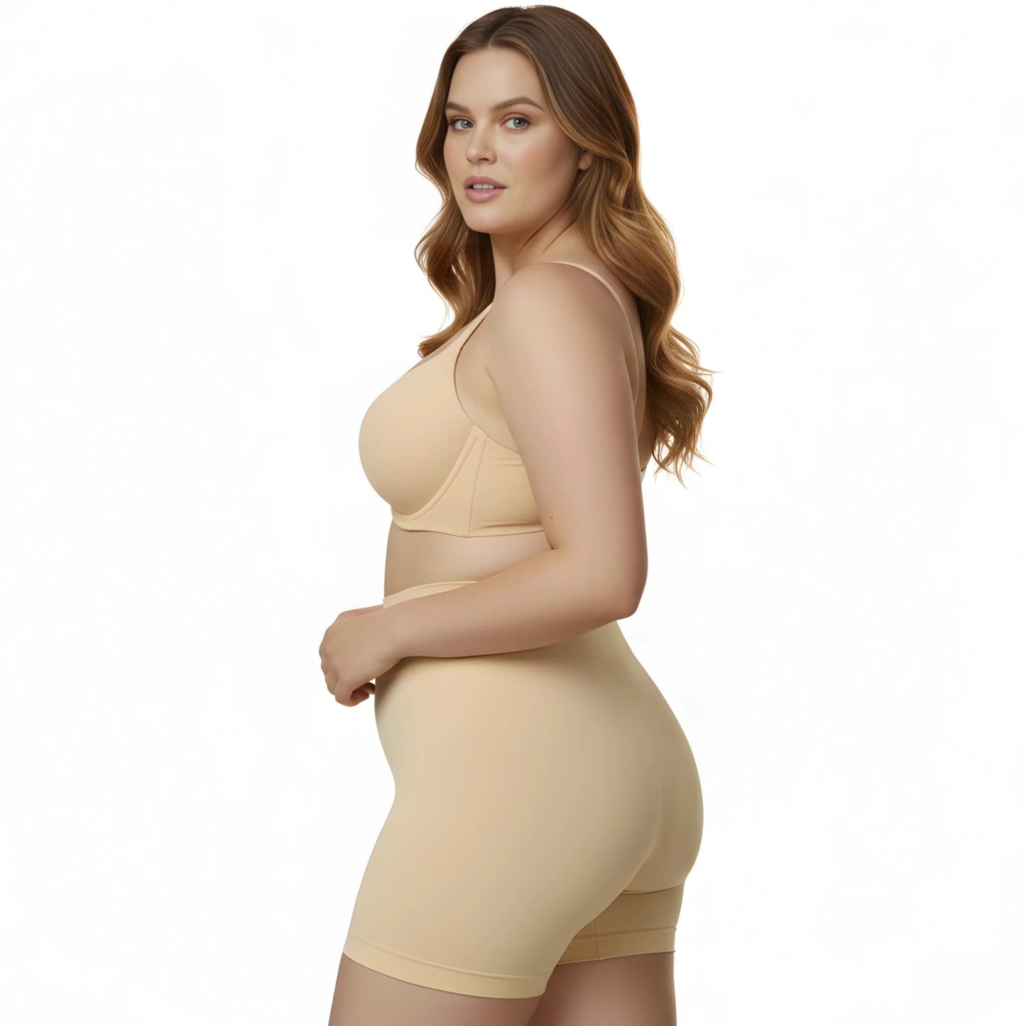 Ashley Stewart InstantFigure High Waist Compression Shorts Black