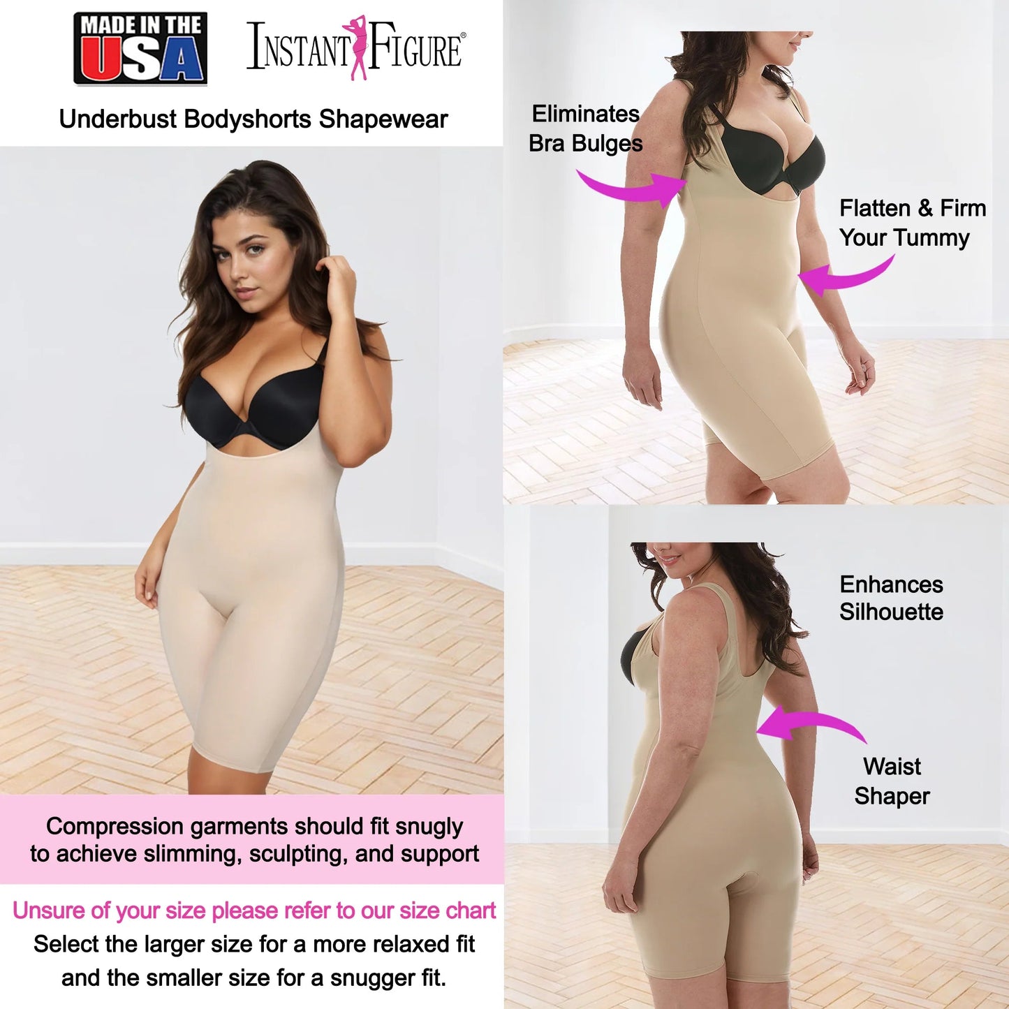 Ashley Stewart InstantFigure Underbust Shorts Black