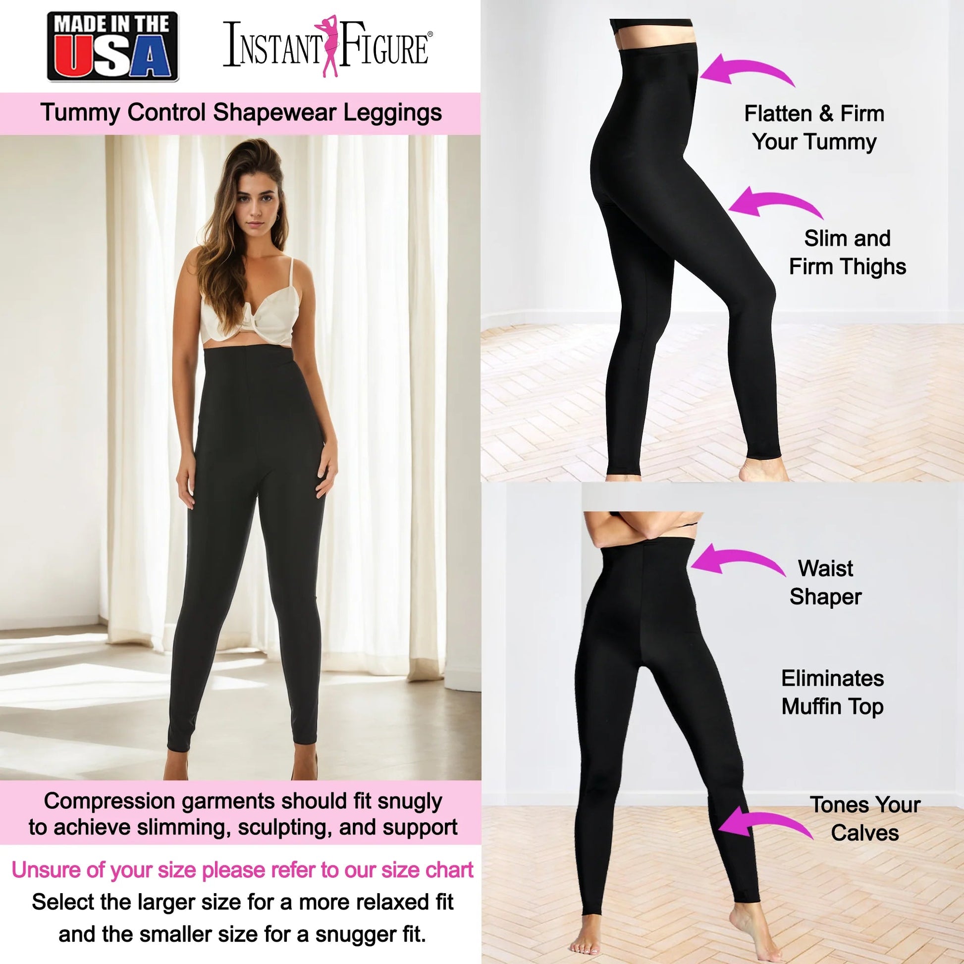 Ashley Stewart InstantFigure Tummy Control Leggings Black