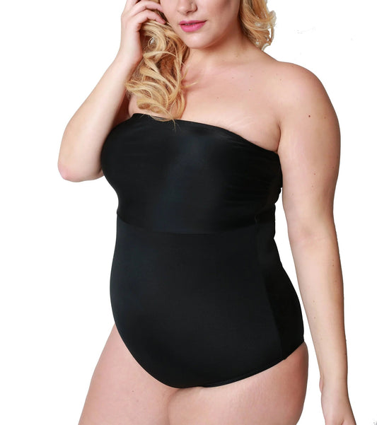 Ashley Stewart InstantFigure Bandeau Shapewear Bodysuit Black