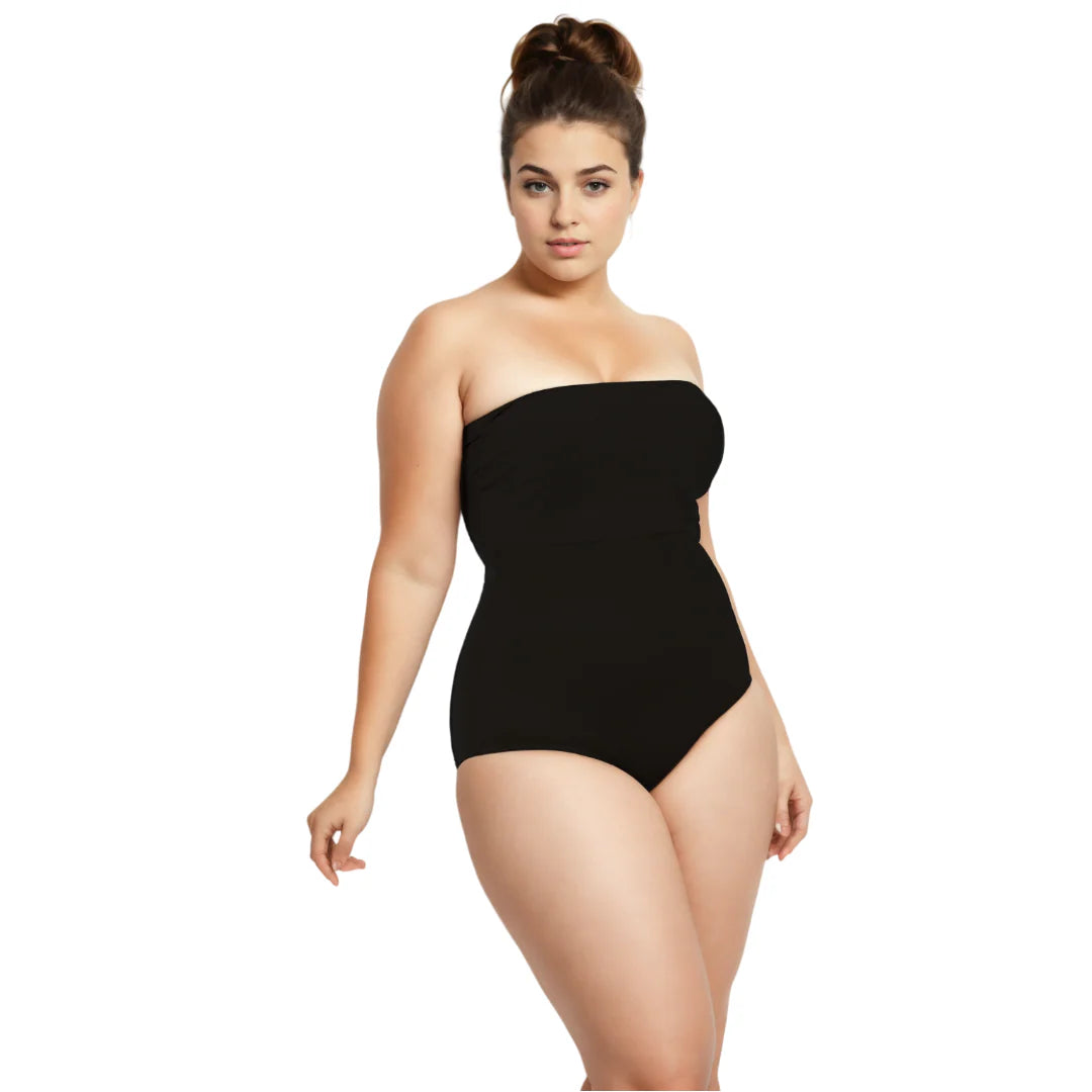 Ashley Stewart InstantFigure Bandeau Shapewear Bodysuit Black