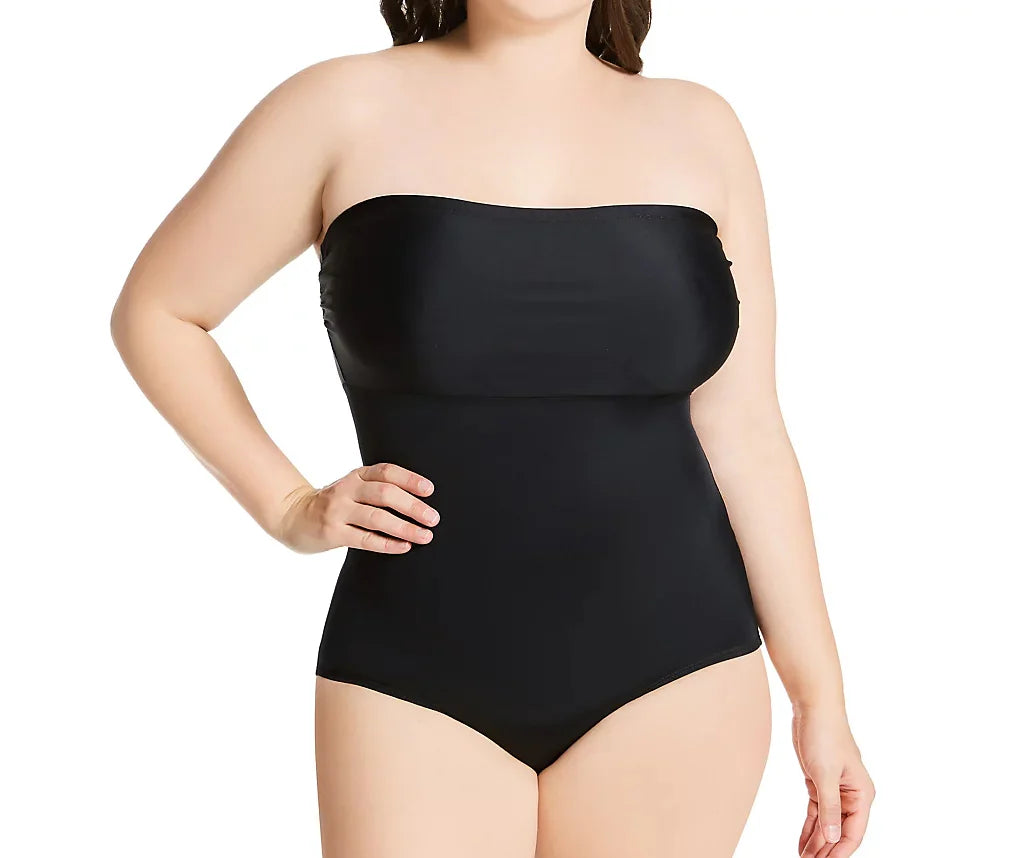Ashley Stewart InstantFigure Bandeau Shapewear Bodysuit Black