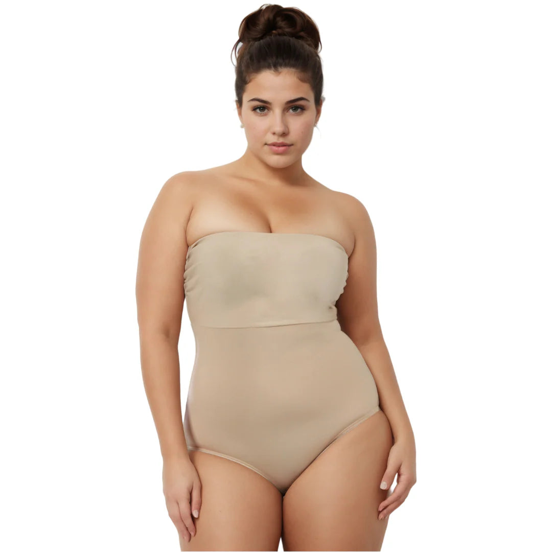 Ashley Stewart InstantFigure Bandeau Shapewear Bodysuit Black