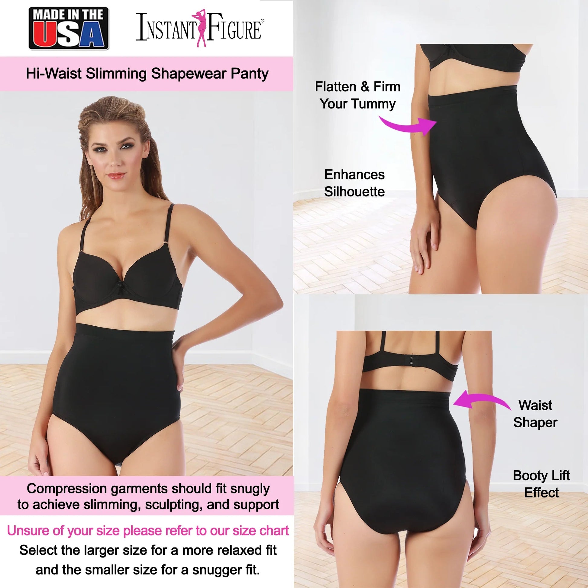 Ashley Stewart InstantFigure High Waist Shapewear Panty Black