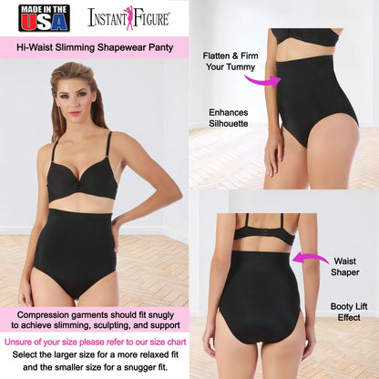 Ashley Stewart InstantFigure High Waist Shapewear Panty Black