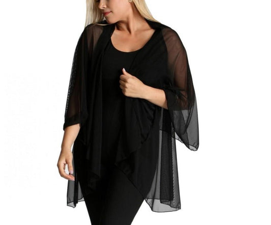 Ashley Stewart InstantFigure Short Mesh Coverup Black