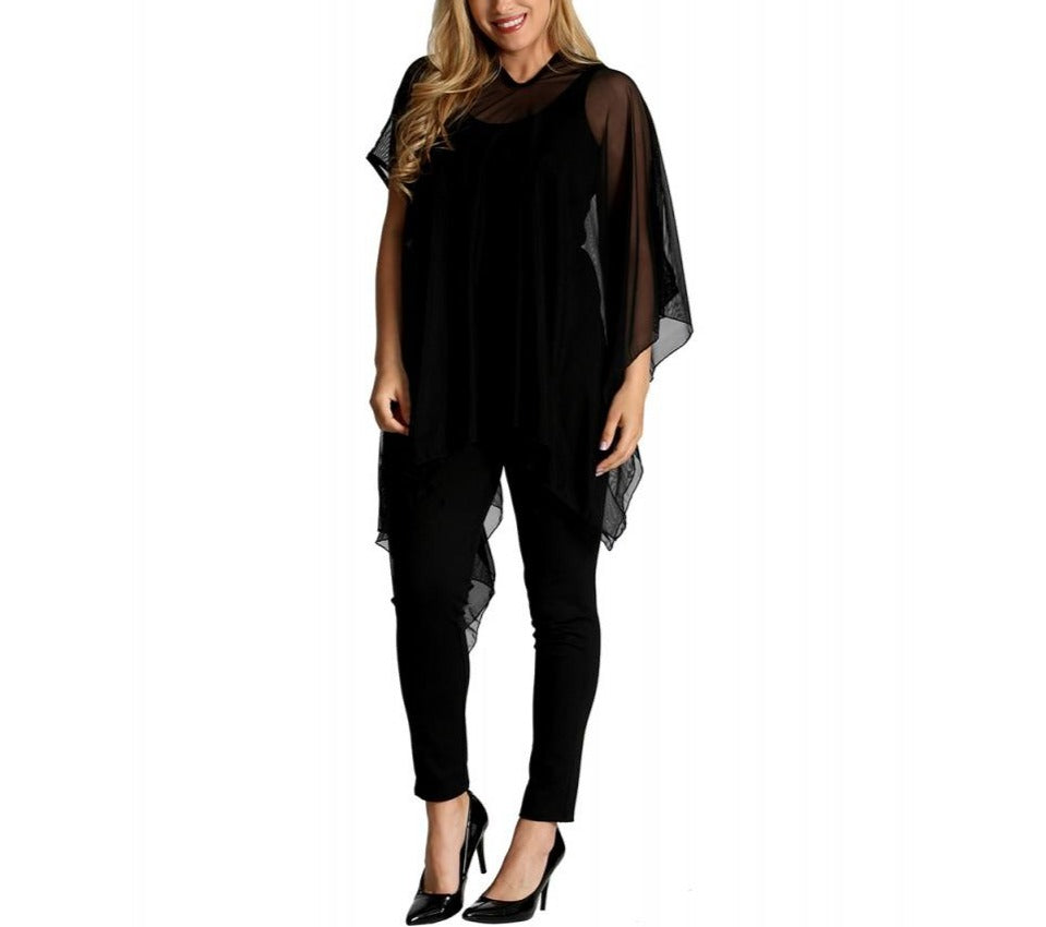 Ashley Stewart InstantFigure Short Mesh Coverup Black