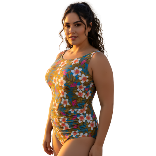 Ashley Stewart InstantFigure Hawaii High Neck Swimsuit Hawaii