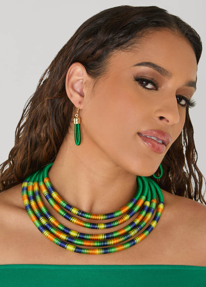 Ashley Stewart Threaded Necklace Set Multi