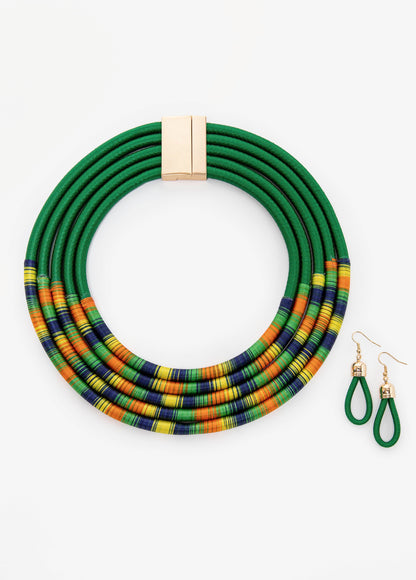 Ashley Stewart Threaded Necklace Set Multi