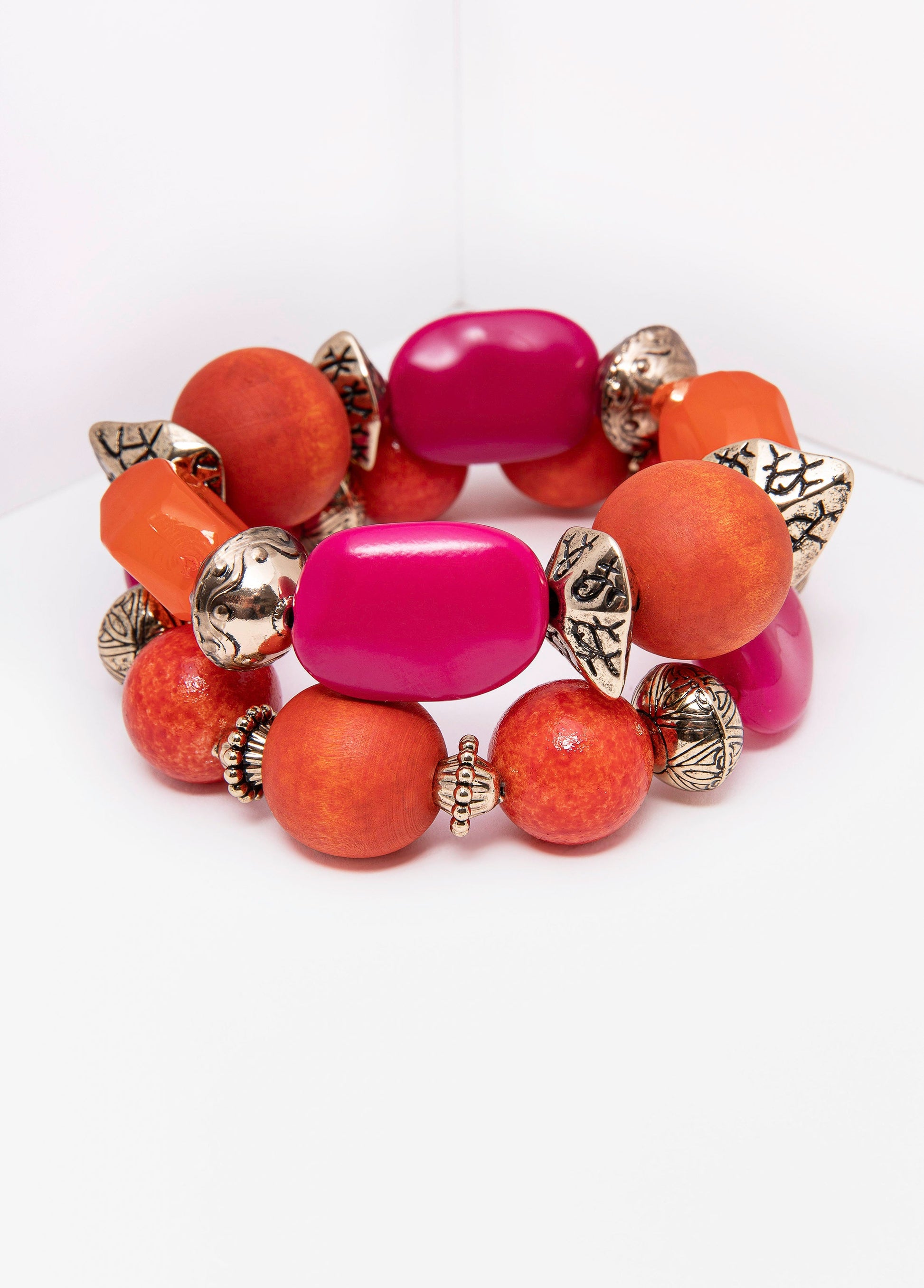 Ashley Stewart Textured Beaded Bracelets Multi