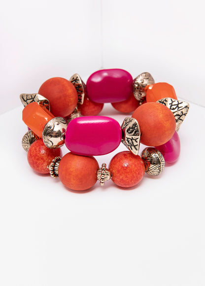 Ashley Stewart Textured Beaded Bracelets Multi