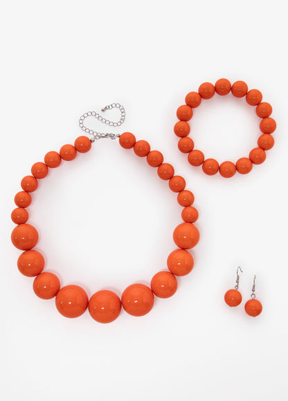 Ashley Stewart Beaded Three Piece Necklace Set Spectra Yellow