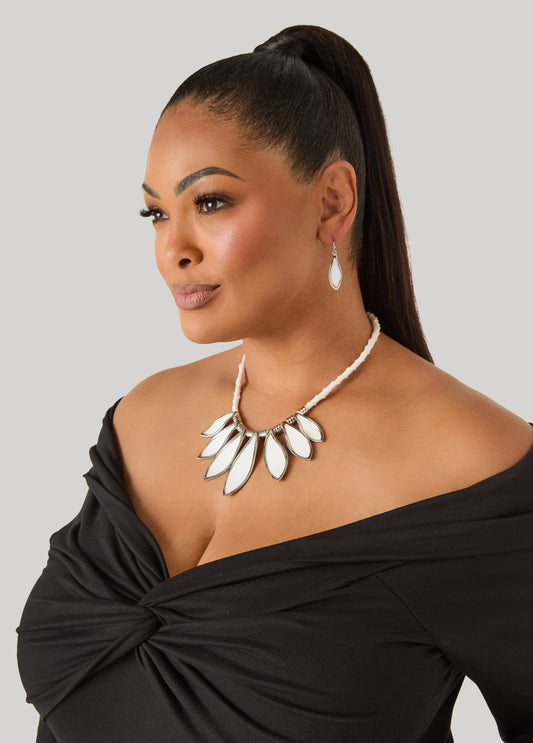 Ashley Stewart Denim Necklace Set Denim