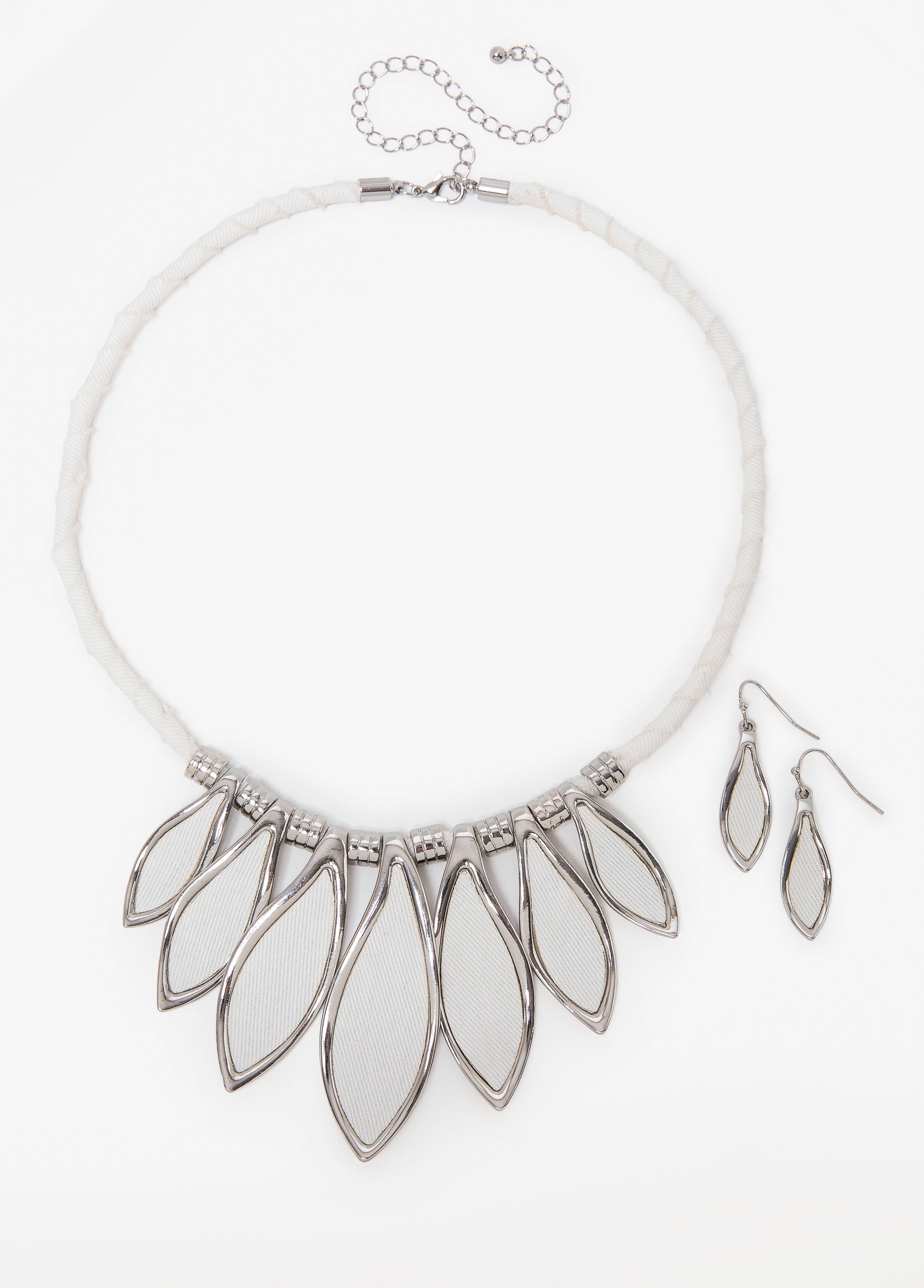 Ashley Stewart Denim Necklace Set Denim
