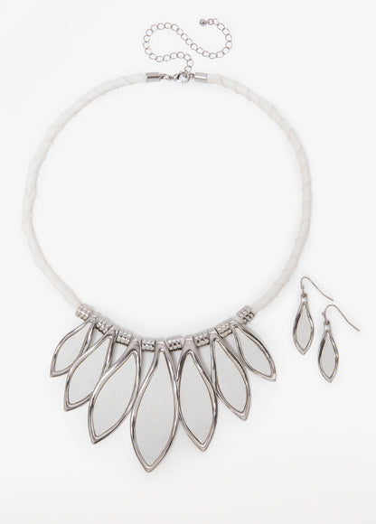 Ashley Stewart Denim Necklace Set Denim