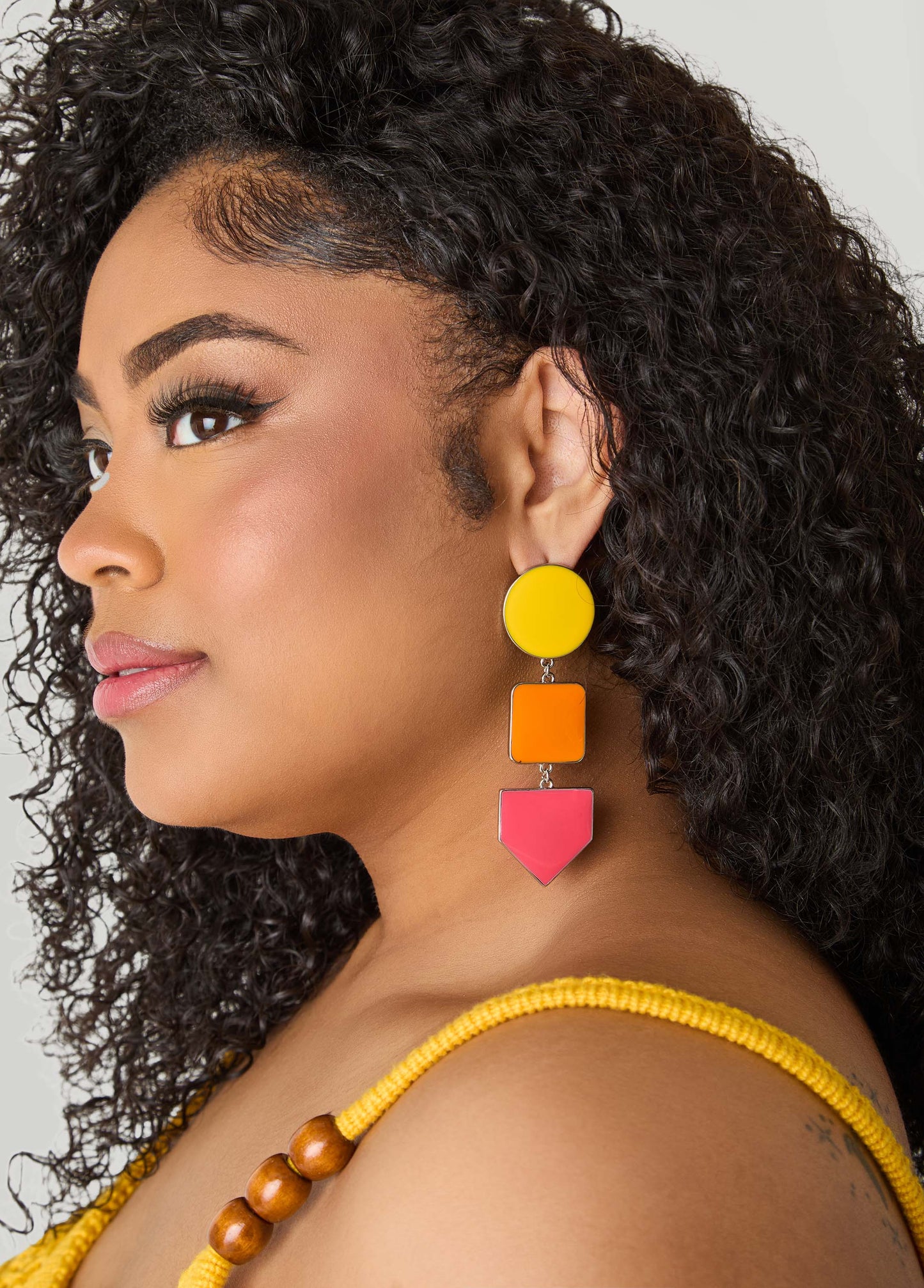 Ashley Stewart Colorblocked Dangle Earrings Multi