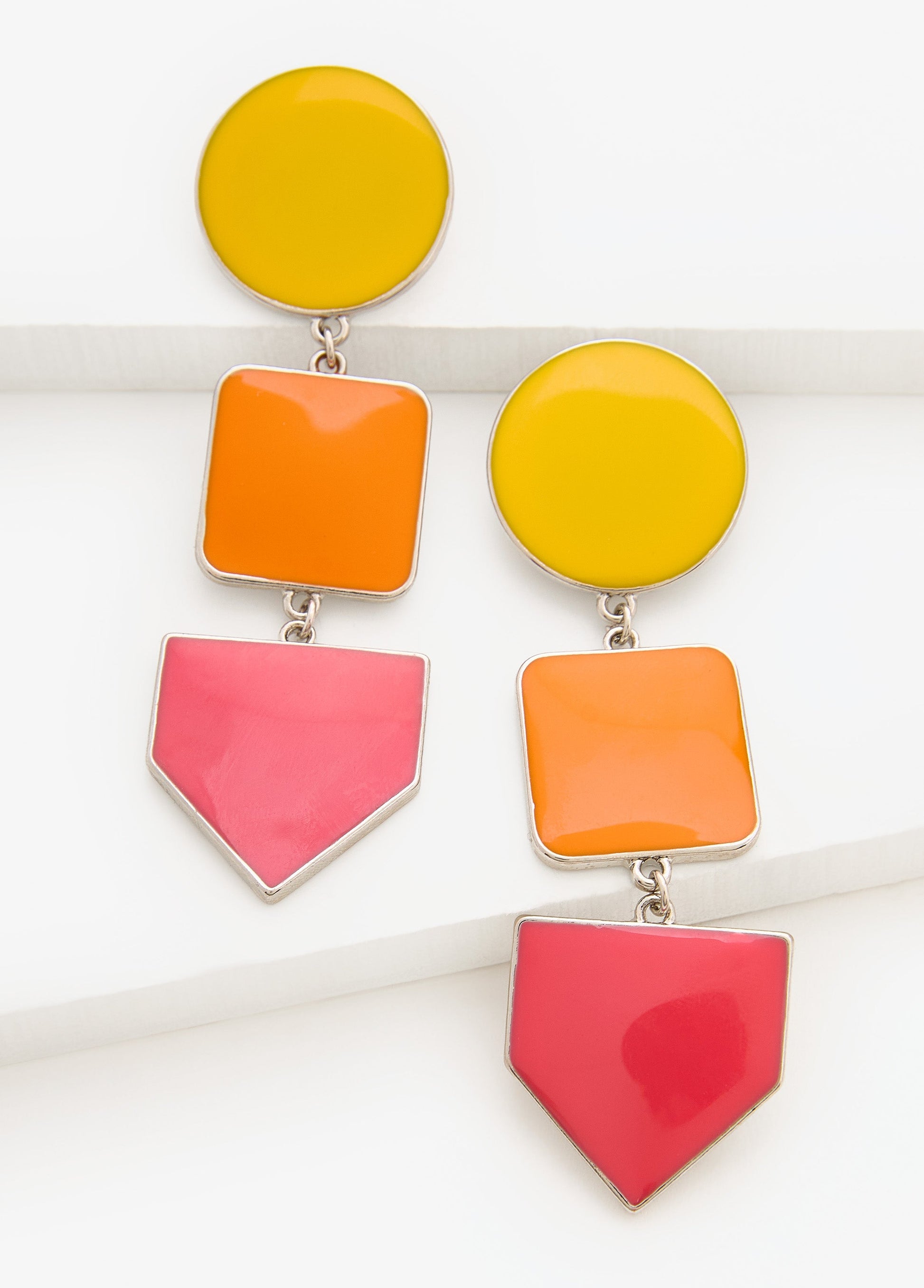 Ashley Stewart Colorblocked Dangle Earrings Multi