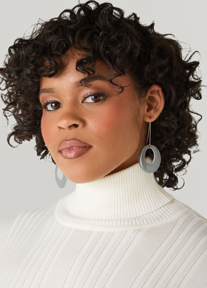 Ashley Stewart Set Of 3 Silver Tone Wire Earrings Multi